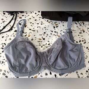 Elegant Gray Lace Trim Bra